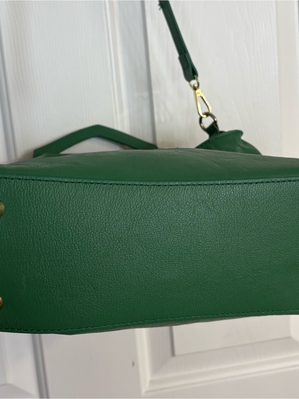 Anna Paola Emerald Green Structured Leather Satchel - Picture 6 of 9